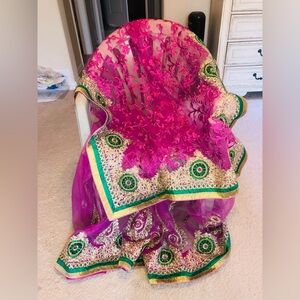 Beautiful fully embroidered party wear indian/Pakistani net saree